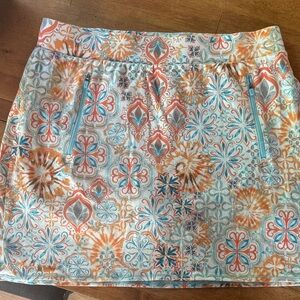 Talbots Multicolor Printed Skort in Turquoise and Orange